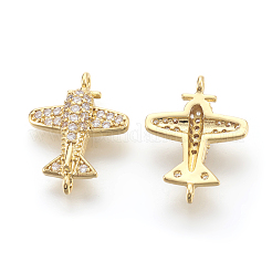 Brass Micro Pave Cubic Zirconia Links&nbsp;KK-F774-13G-NR