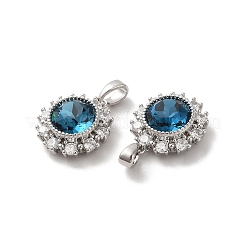 Brass Micro Pave Cubic Zirconia Pendants&nbsp;KK-M243-03P