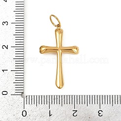 304ステンレスペンダント  丸カン付き  クロスチャーム  ゴールドカラー  27.5x16x2.5mm  穴：4.5mm&nbsp;LS-STAS-K307-06C-G