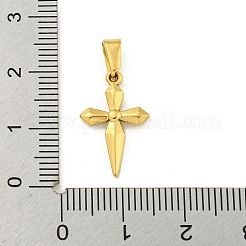 イオンプレーティング（IP）304ステンレスペンダント  クロスチャーム  ゴールドカラー  18.5x12x2mm  穴：6x2.5mm&nbsp;STAS-R231-08G