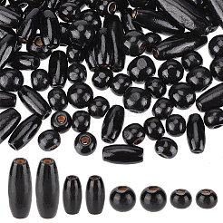 480Pcs 4 Style Dyed Natural Wood Beads&nbsp;WOOD-PH0002-42