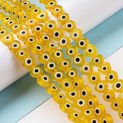 Handmade Evil Eye Lampwork Beads Strands&nbsp;LAMP-F023-B11