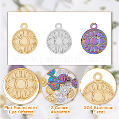 18Pcs 3 Colors 304 Stainless Steel Pendants&nbsp;STAS-DC0013-14