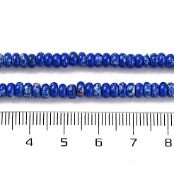 合成インペリアルジャスパー染めビーズ連売り  ロンデル  ブルー  4.5x2.5mm  穴：1mm  約142個/連  14.96''（38センチメートル）&nbsp;G-K343-C39-06