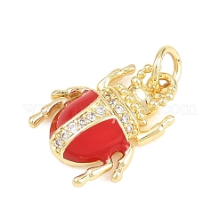 Brass Micro Pave Clear Cubic Zirconia Pendants&nbsp;KK-F938-22B-G01