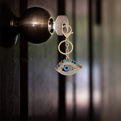 4Pcs 4 Styles Alloy Rhinestone Keychain&nbsp;KEYC-DC0001-21