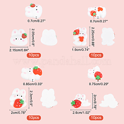 40Pcs 4 Style Opaque Resin Cabochons&nbsp;RESI-NB0001-77