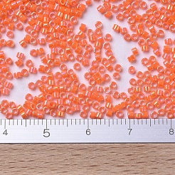 MIYUKIデリカビーズ小  シリンダー  日本製シードビーズ  15/0  （dbs0161)不透明なオレンジ色のab  1.1x1.3mm  穴：0.7mm  約175000個/袋  50 G /袋&nbsp;SEED-X0054-DBS0161