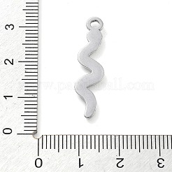 304ステンレスペンダント  スネークチャーム  変色防止  ステンレス鋼色  28.5x7x2mm  穴：2mm&nbsp;STAS-I327-03P-02