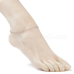 変色しない1mm 304ステンレススチールボールチェーンアンクレット男性用女性用  ステンレス鋼色  9.84インチ（25cm）&nbsp;AJEW-AN00455