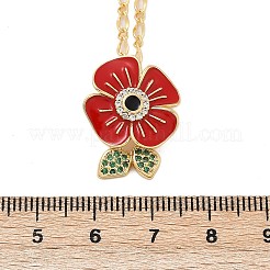 Brass Micro Pave Cubic Zirconia and Enamel Pendant Necklaces&nbsp;NJEW-Q041-06G