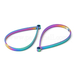 304 Stainless Steel Open Back Bezel Teardrop Pendants&nbsp;STAS-Z040-11A-RC