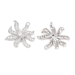 Brass Micro Pave Clear Cubic Zirconia Pendants&nbsp;KK-H287-06P