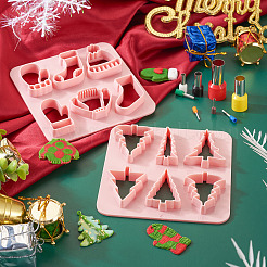 クリスマステーマのabsプラスチック粘土ツール  粘土生地カッター  金型  穴あけパンチ付き  混合図形&nbsp;CELT-TA0001-01