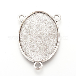 Tibetan Style Alloy Cabochon Connector Settings&nbsp;TIBE-Q079-18x25-AS-LF