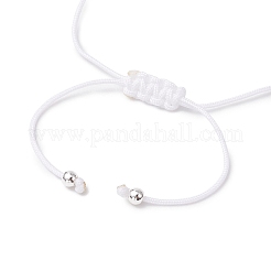 Adjustable Dyed Synthetical Turquoise Beaded Braided Bead Bracelets for Women&nbsp;BJEW-JB11805-01