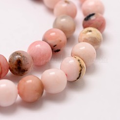 ラウンド天然のピンクオパールビーズ連売り  8mm  穴：1mm  約48個/連  15.75インチ&nbsp;G-K071-8mm