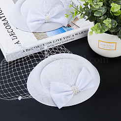 Bowknot Wool Felt Fascinators Pillbox Hat with Iron Alligator Hair Clips&nbsp;MRMJ-WH0077-113A