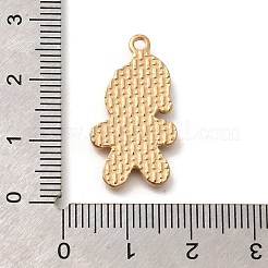 クリスマステーマ合金エナメルペンダント  ジンジャーブレッドマンのチャーム  ライトゴールド  帽子  25x14x2mm  穴：1.6mm&nbsp;ENAM-Q509-02KCG-12