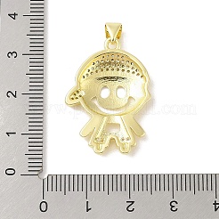 Rack Plating Brass Cubic Zirconia Pendants&nbsp;KK-S380-30G-02