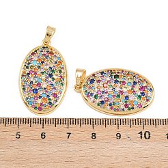 Brass Micro Pave Cubic Zirconia Pendants&nbsp;KK-B157-08G-02