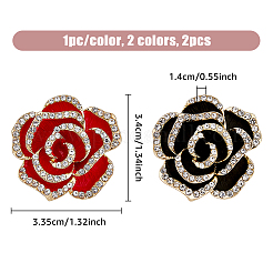 4Pcs 2 Colors Cryatal Rhinestone Flower Brooch Pin&nbsp;JEWB-HY0001-08
