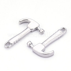 合金ペンダント  ハンマー  カドミウムフリー＆ニッケルフリー＆鉛フリー  プラチナ  20.5x13x3mm  穴：1.6mm&nbsp;X1-PALLOY-N176-121P