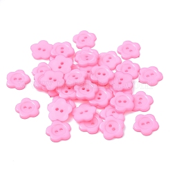 服装デザイン用アクリル縫い付け用ボタン  プラスチックボタン  2穴  染め  花ロウバイ  ピンク  16x2mm  穴：1mm&nbsp;X-BUTT-E074-B-01