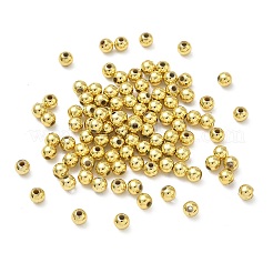 メッキアクリルビーズ  ラウンド  黄金メッキ  4mm  穴：1mm  約14000個/500g&nbsp;PL681-2