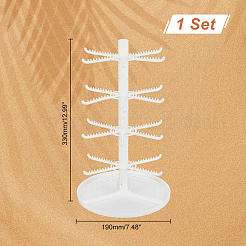 4 Tier Rotatable Plastic Earring Display Tree Stands&nbsp;ODIS-WH0038-41
