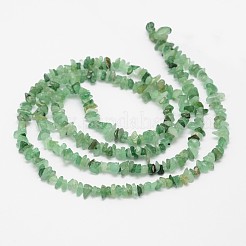 チップ天然の緑のアベンチュリンビーズ連売り  3~8x3~12x3~5mm  穴：1mm  約32インチ&nbsp;G-N0164-31