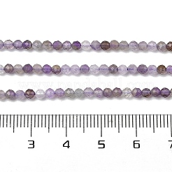 天然石アメジストビーズ連売り  多面カット  ラウンド  3~3.5mm  穴：0.5mm  約116個/連  15.51''（39.4センチメートル）&nbsp;G-G189-D22-02
