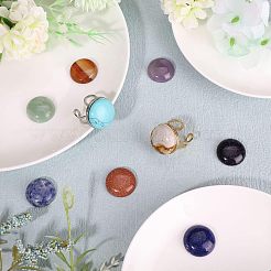 混合宝石カボション  半円/ドーム  染めと未染色の混合  20x6~6.5mm  16個/箱&nbsp;G-GA0001-07