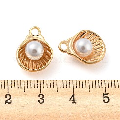 Natural Freshwater Shell Brass Shell Shaped Charms&nbsp;KK-Q806-09G