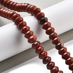 天然石レッドジャスパービーズ連売り  ソーサービーズ  8x5mm  穴：0.6mm  約40個/連  7.76''（19.7センチメートル）&nbsp;G-P559-A17-01