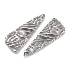 変色防止304ステンレススチールペンダント  トライアングルチャーム  ステンレス鋼色  38.5x13.5x1.7mm  穴：1mm&nbsp;STAS-D197-01P