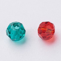 ガラス丸ビーズ  ファセット（32ファセット）  ミックスカラー  4mm  穴：1mm&nbsp;X-EGLA-J042-4mm-M03