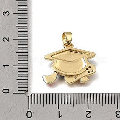 Brass Micro Pave Clear Cubic Zirconia with Black Enamel Pendants&nbsp;CU-CBAA556-07C