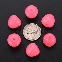 透明なアクリルビーズ  染め  多面カット  ティアドロップ  ショッキングピンク  15x14.5mm  穴：2mm  約243個/500g&nbsp;MACR-S373-10E-09