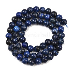 Dyed Natural Grade AA Lapis Lazuli Round Bead Strands&nbsp;X-G-M290-6mm-AA