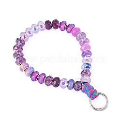 Resin Rondelle Bead with Polyester & Spandex Cord Phone Hand Strap Chains&nbsp;HJEW-TADJ0013