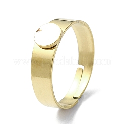 304ステンレススチールパッドリングセッティング  ラウンド  ゴールドカラー  トレイ：3~5mm  3~5mm  usサイズ7（17.3mm）&nbsp;RJEW-H221-01G-04