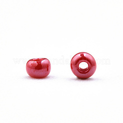 11/0 チェコ不透明ガラスシードビーズ  光沢のある  ラウンド  レッド  2.2x1.5mm  穴：0.7mm  約500 G /袋&nbsp;SEED-N004-003B-19