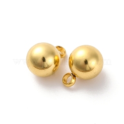変色しない201ステンレススチールチャーム  ボールチャーム  本物の18kゴールドプレート  18KGP本金メッキ  10x7mm  穴：2mm&nbsp;STAS-A093-02E-G-1