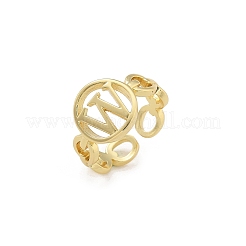 Brass Open Cuff Rings for Women&nbsp;RJEW-K289-01G-W