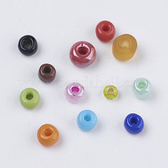 ガラスシードビーズ  混合スタイル  ミックスカラー  2~4.5x1~5mm  穴：0.5~1mm  約7000個/200g&nbsp;X-GLAA-XCP0005-01