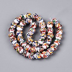 手作りランプワークビーズ  ラウンド  ホワイト  11.5~12.5mm  穴：1~1.8mm&nbsp;LAMP-Q039-05H