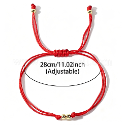 Adjustable Brass Round Bead Polyester Braided Cord Bracelets for Women&nbsp;ZQ0354-2