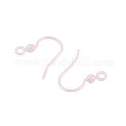 低アレルギー性バイオセラミックジルコニアセラミックピアスフック  色あせなし、ニッケルフリー  ピンク  16x1mm  穴：2mm&nbsp;EJEW-C111-09B