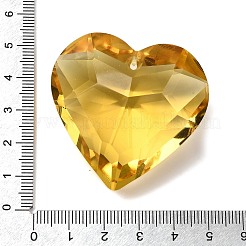 ガラスチャーム  多面カット  シャンデリアクリスタル吊り下げペンダント用  ハート  ゴールド  43.5x45.5x26mm  穴：1.8mm&nbsp;EGLA-M028-01C